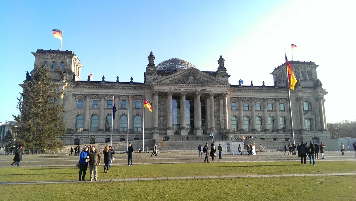 Reichstag building and glass dome in Berlin on a Reichstag dome visit