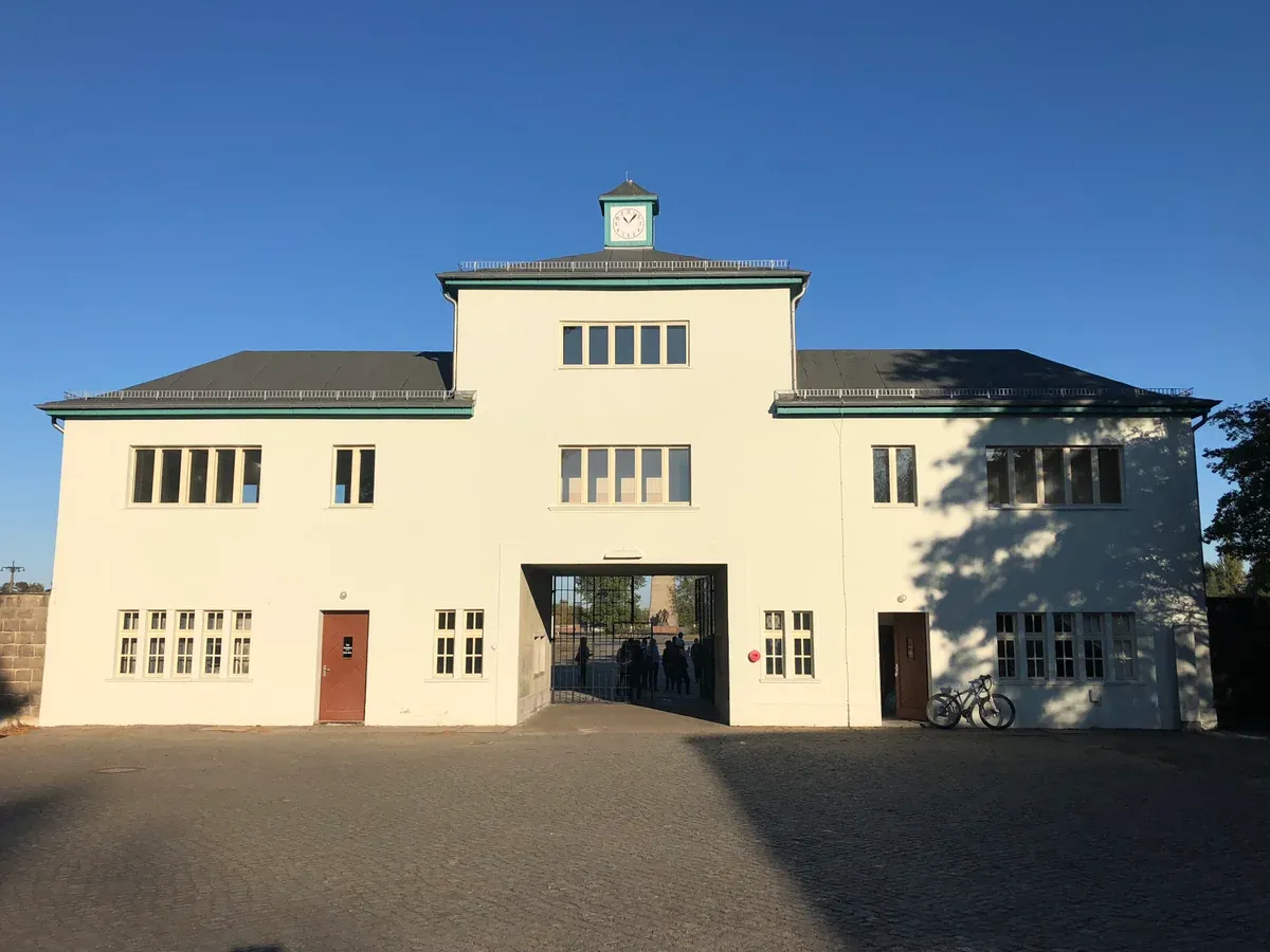 Tower A, the gatehouse of the former camp, on a Sachsenhausen tour from Berlin