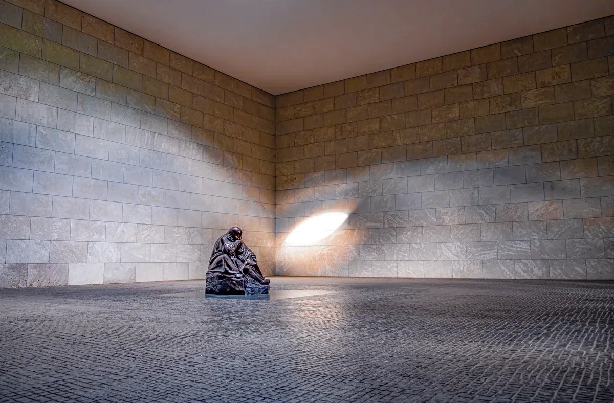 Neue Wache interior with Kathe Kollwitz Pieta in Berlin on a private Third Reich walking tour